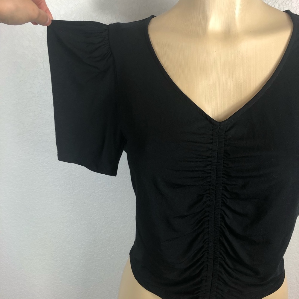 Frame Ruched Puff Sleeve Top